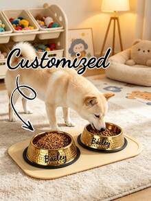 [Dapat Disesuaikan] Mangkuk Hewan Peliharaan yang Ditinggikan dengan Pelindung Leher – Cocok untuk Anjing Kecil – Mangkuk Stainless Steel untuk Kucing & Anjing – Mangkuk Makan Anti Selip – Dipersonalisasi dengan Teks Kustom – Tersedia Berbagai Pilihan Desain - MultiWarna - View 7