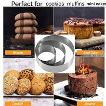 12pcs Round Fluted 4.5cm High Bagged Cookie Molds, Mini Cake Baking Tools, Stainless Steel Round Cookie Cutter Set, Round Donut Cutter, Baking Ring Mold For Cookies, Pastries, Dumpling Wrappers - View 12