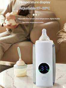 Wireless Portable Bottle Heater, 5-Speed Temperature Adjustment Display, 2000mAh, Suitable For Bottles With A Diameter Of 7.2cm/2.83 Inches Or Smaller, For Outdoor/Home Insulation - LCD Display, Charging Constant Temperature Tool - Multicolor - View 2