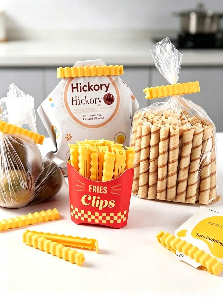 1pc/12pcs Boxed 10cm Portable Food Sealing Clips, Moisture-Proof Snack Fresh-Keeping Clips, Multiple Sizes Available, Essential For Dorm, Travel, Kitchen Storage, Christmas And Halloween Party Organizing Supplies - Quantity - View 1