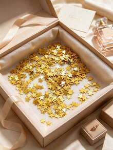 1pack Golden/Silver Star Glitter Confetti For Birthday Party Table Decorations, Christmas/Thanksgiving Table Settings, Wedding Engagement Photo Props, DIY Craft Fillers For Holiday Crafts, And Glitter For Holiday Gift Boxes - Five-pointed Star - View 6