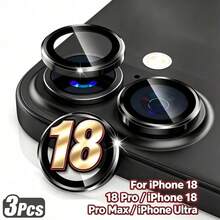 Yezodawee 3pcs Black Camera Lens Protector Covers, Ultra-Durable Metal Ring Cap, Compatible With IPhone 18 Pro Max 18Ultra 17 AIR/17 Pro Max, High-Definition Transparent Anti-Scratch Film, Precise Fit, Suitable For Daily Protection, Outdoor Adventure, Travel, Commute And Professional Photography - Black - View 22