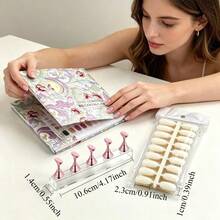 1 Set Nail Color Storage Book With Practice Base And Nail Tip Card Album, Transparent Nail Photo Storage Box, Dust-Proof Nail Sample Storage Organizer, Salon Nail Color Card Display Book - Multicolor - View 5