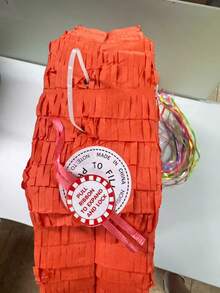 Halloween Themed Pattern, 1pc Round Foldable Pull String Piñata, Birthday Party Game Prop Fillable With Candy And Gifts - B - View 4