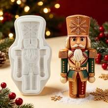 1PC Christmas Nutcracker Soldier Silicone Mold, Fondant Baking Mould For Cake Decorating - Beige - View 2