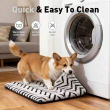 2026 New Dog Bed, Dog Mat, Pet Sleeping Pad, Winter Warm Dog Mat, All-Season Universal Cat Mat, Thickened Washable Cat Dog Bed Pad, Non-Slip, Suitable For Cats, Dogs And Other Small To Medium Pets - Black and White - View 3