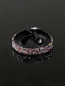 Shiny Rhinestone Twisted Bun Hair Clip, Shiny Rhinestone Hair Clip, Non-Slip Curved Ponytail Hair Clip, Elegant Updo Hairstyle Decoration - Multicolor - View 11