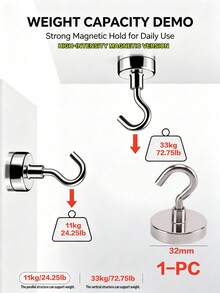 Strong Magnetic Storage Hooks - Neodymium Magnetic Hooks - Suitable For Home, School And Kitchen Use; Office Desk Organization; Cruise, Camping, Kitchen, Refrigerator And Garage Storage; Travel And Student Supplies. - Multicolor - View 17