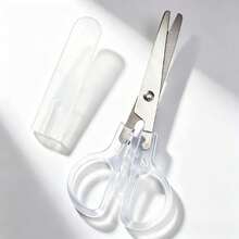 1pc Portable Student Scissors With Protective Cover, Craft Paper Scissors, Comfortable Grip - Multi-Functional, Durable, Stationery Scissors, Tailoring Scissors Suitable For School, Office, DIY Crafts, Stationery, Etc. . Ergonomic Design, Suitable For Right/Left Hand Use, Multi-Purpose Scissors With Visually Appealing Design And Sharp Cutting Tool - Multiple Colors and Random Styles - View 2