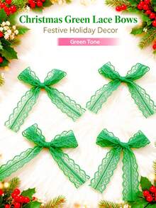 20pcs/Lots 8*11cm Multicolor Lace Bows, Decorative Hollow Lace Ribbon Bows, Soft Handmade Bow Ornaments For Gift Wrapping, Wedding, Party, DIY Craft, Hair Accessories Decoration - Lace Bow - View 15