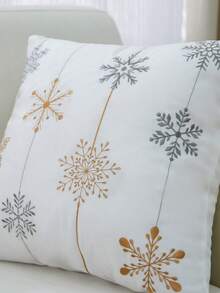 LCUHPCL 1pc Winter Minimalist Fashion 3D Embroidered Christmas Snowflake Pillow Case, Home Decor For Sofa, Living Room, Bedroom, Party And More - Multicolor - View 8
