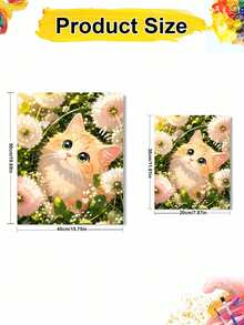 DIY Paint By Numbers Set - Cute Cat Unframe DIY Canvas Art, Perfect Home Decoration & Creative Gift Idea - Sets - View 4