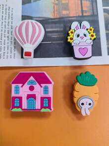 12PCS Fun Cute Cartoon Series Shoe Charms, Playful Cartoon Element Design, Replaceable Shoe Decor Parts, Great Choice For Small Gifts - Multicolor - View 3