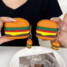 Creative Fun Hamburger + Pendant Earphone Case Compatible With AirPods Pro 3 New Pro 2 Protective Cover Pro Cute Apple 4 Minimalist Personalized Unisex Earphone Case Protective Cover Spring/Summer Earphone Case/Birthday Gift/Holiday Gift - Multicolor - View 8