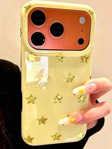 Y2K Cute Star Candy Color Aurora Jelly Soft Phone Case Compatible With IPhone 17 Pro Max, 17 Pro, 17, 16 Pro Max, 16 Pro, 16, 15 Pro Max, 15 Pro, 15, 14 Pro Max, 14 Pro, 14, 13 Pro Max, 13 Pro, 13, 12 Pro Max, 12 Pro, 11 And Other Models, Glossy Soft Shell Gift - Light Yellow - View 1