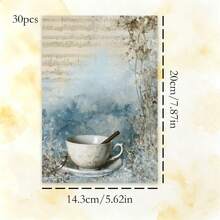 Floral Romantic Stationery, 30 Sheets/Pack, Cool Tone Floral Art, Exquisite Printed Pattern, High Quality Multi-Purpose Letter Paper, Multiple Other Theme Styles Available - Rectangle - View 13