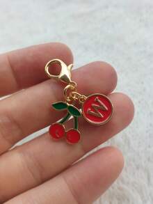 Zinc Alloy Cherry Pendant And Letter Charm Keychain, Bag, Backpack, Wallet, Document Bag, Car Key Accessory Pendant, Holiday Party Gift, Birthday Gift, Back To School Gift, Creative Handmade Keychain - Multicolor - View 28