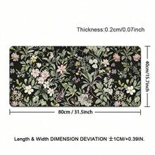 Green Leaves And Pink Flowers Mouse Pad Gamer XL Large Mousepad XXL Mechanical Keyboard Pad Natural Rubber Non-Slip Soft Table Mat - View 8