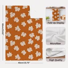 2 Buah Handuk Dapur, Motif Daun Maple Musim Gugur, Handuk Dapur Mikrofiber Persegi Panjang 40*60cm, Kain Lap Piring, Taplak Meja, Handuk Tangan, Dekorasi Dapur untuk Hari Thanksgiving, Dekorasi Rumah, Hadiah Pindah Rumah untuk Tetangga, Serbet Dapur dan Kain Lap Piring, Dekorasi Rumah, Hadiah - Coral Orange - View 4