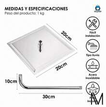 Luxury Rainfall Shower Head With 30cm Silver Steel Pipe Included - A - View 4