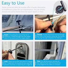 Upgraded Nylon Universal Cable Tie Buckle, Heavy-Duty Self-Locking Rivet Cable Tie, Multi-Purpose For Automotive Repair, Home, Office, Garden, Workshop - A - View 6
