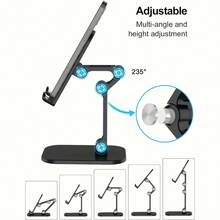 Adjustable Folding Desktop Phone Stand, Suitable For Taller Phone Models. Compatible With Smartphones And Tablets With Heights Between 11.94 Cm And 33.02 Cm. Available In Black, White, And Green. Ideal As A Birthday Gift, Home Gift, Or Gift For Friends. Strong Weight-Bearing Capacity, Perfect For Holding Phones. - New Arrival - View 7