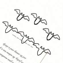 10pcs Bat-Shaped Black Metal Paper Clips, Halloween Gift, Office Document Organizer, Test Paper Clip, Bookmark, Folder Clip, Bat Theme Clips, Suitable For Office, School, Party Decoration, Cute Bat Paper Clips - 1 Set - View 8