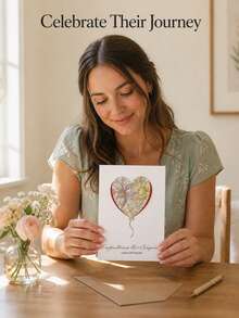 Personalized Map Hot Air Balloon Wedding Greeting Card, Custom Names And Location Design, Congratulations Card For Newlyweds, Engagement Or Bridal Shower Celebration, Love Is In The Air Keepsake For Couples, Wedding Gift From Family And Friends - Multi-color - View 9