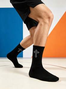 1/5/10/20 Pairs Men's Mid-Calf Socks, Simple Comfortable Sports Striped Socks, Versatile For Daily Wear, Outings And Home - Multicolor - View 4