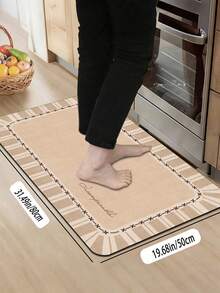 1pc Luxury Line Pattern Kitchen Mat, 3.5mm Soft Rubber Material, Absorbent And Easy To Clean, Suitable For Hallway, Bathroom, Living Room, Outdoor Door Mat And Toilet, All Year Round, Suitable For Various Holidays - Multicolor - View 17