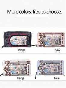 Dompet Panjang Wanita Modis Retro Lucu Motif Kelinci 2026, Dompet Clutch dengan Ilustrasi Bordir dan Resleting, Dompet Gaya Feminin dengan Banyak Slot Kartu dan Rantai, Dompet Panjang Selempang Satu Bahu, PU - MultiWarna - View 6