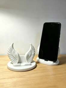 1 Buah Dudukan Ponsel Sayap Malaikat Putih Murni, Pajangan Patung Dekoratif dengan Alas Bulat dan Bibir Depan, Untuk Smartphone, Meja Samping Tempat Tidur, Meja Rias, Rumah, Kantor, Meja, Hadiah Estetik - Berbagai gaya - View 4