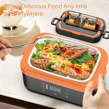 Portable Rechargeable Electric Lunch Box, Insulated Food Warmer With Stainless Steel Inner Liner, Fast Heating, Includes Thermal Bag And Utensils, Suitable For Camping, Car, Work, School, Office, Travel - Multicolor - View 4