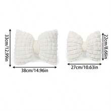 1pc Soft Plush Bow Design Car Headrest Neck Pillow, Comfortable Car Seat Cushion For Winter, Neck Support Pillow, Available In Multiple Colors - A - View 12