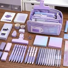 10-Layer Large Capacity Multi-Compartment Storage Bag, Multiple Colors Available (Purple, Pink, Blue, Beige, Black, Brown), Ideal Pencil Case For Students To Store Stationery, Great Organizer For Office Daily Use - Must-Have For Cashback - Multicolor - View 6