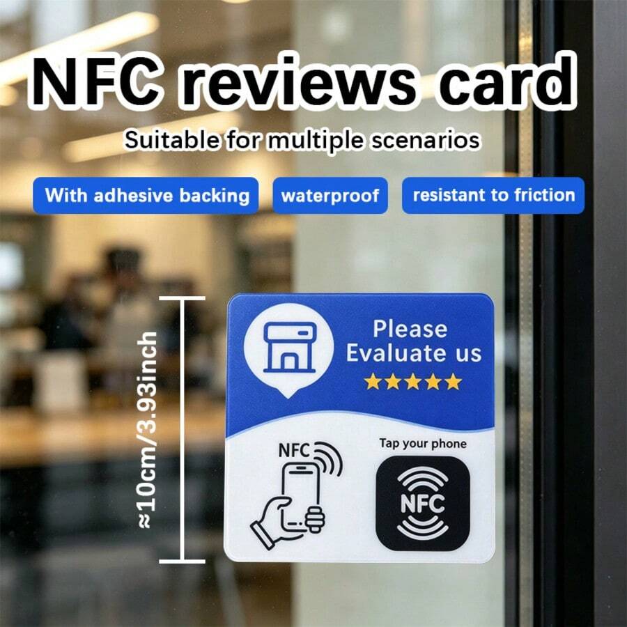 Programmable Texture, Waterproof, Wear-Resistant, Self-Adhesive NFC Sticker NFC215 13.56MHz, Diameter ≈10 Cm, Compatible With Google Review - Square ≈ 10cm*10cm - View 1