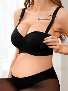 3PCS Women's Nursing Bra, Maternity & Breastfeeding Bra With Front Clasp, Push-Up, Anti-Sagging, Side-Boob Support, Wire-Free, Seamless - Multicolor - View 11