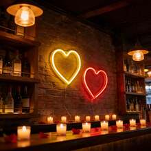 1pc LED Small Heart Neon Wall Hanging Light, Romantic Wedding Scene Decoration, Battery/USB Powered, Home Holiday Birthday Gift, Night Light For Bedroom, Living Room, Bar Decor - Little Love Neon Light - View 11