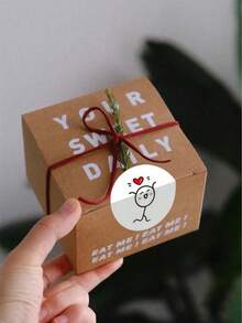 500pcs/Roll Stick Figure Stickers, Cartoon Cute Creative Round Label Stickers, Planner Sealing Stickers - Multicolor - View 2