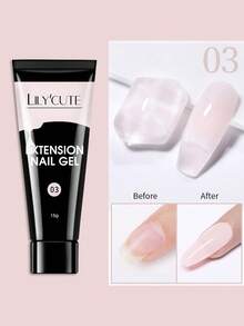 LILY'CUTE 3件組美甲延長膠套組,透明、白色、粉色美甲膠,適用於指尖延長,15ml UV LED 可浸泡卸除式凝膠指甲油,適合創意美甲設計,初學者友善,居家與沙龍皆可用 - 彩色 - 查看 5