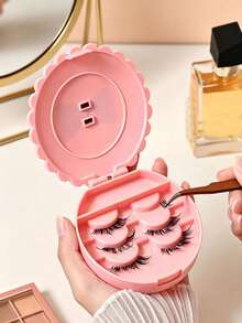 Cute Bow Design Eyelash Curler Box, This False Eyelash Storage Box Is Designed To Store And Protect Your False Eyelashes In A Neat And Organized Manner, Easy To Carry In Handbags, Makeup Bags, Travel Cases Or Bathroom Drawers. Suitable For Home Use, Travel, Parties, Work And Daily Makeup Scenarios. It Is An Excellent Addition To Your Makeup Tool Collection And A Thoughtful Gift For False Eyelash Lovers. (Eyelashes Not Included) - Multicolor - View 4