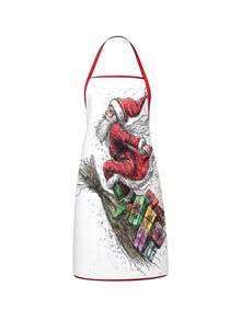 4pcs/Set Christmas Cartoon Character Print Aprons, Penguin Santa Claus Snowman Elf Patterns, Kitchen Cooking Baking Aprons, Suitable For Holiday Party Home Decor - Multicolor - View 13