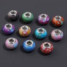 28/58/108 Random Color Acrylic Painted Beads, Large Holes, DIY Jewelry Making Material, Beading Accessories, Can Be Used To Make Bracelets And Necklaces. - Assorted Colors - View 9