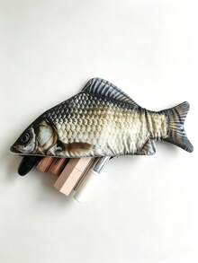 Realistic Salted Fish Shaped Storage Bag, Quirky Simulation Makeup Bag, Portable Travel Bag, Suitable For Lipstick, Cosmetics And Toiletries - Multicolor - View 8