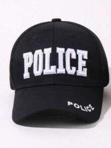 1pc Men's POLICE Embroidered Baseball Cap, Adjustable Outdoor Sports Sun Protection Casual Hat, Suitable For Spring/Autumn Travel, Beach, Party - Multicolor - View 4