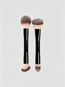 6pcs/4pcs/2pcs Dual-Ended Makeup Brush Set, Professional Soft Synthetic Bristle Face And Eye Makeup Brush Set, Suitable For Foundation, Blush, Eyeshadow, Eyebrow Blending And Other Makeup Tools, Girls Gift, Birthday Gift, Giveaway - Black - View 8