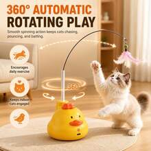 Pet Interactive Cat Teaser Toy, Self-Entertainment Cat Toy, Indoor Cat Boredom Relief Toy, Fully Automatic 360° Rotating Interactive Cat Teaser Toy, Multi-Scenario Applicable Cat Play Pet Supplies Interactive Toy - View 8