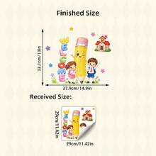 1/3/5pcs Welcome Back To School Wall Decals, Cute Cartoon Pencil Classroom Wall Stickers, Removable Vinyl Peel And Stick Wall Mural, Suitable For Kindergarten Office Classroom Home Decor - Wall Sticker - View 8