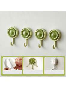 4pcs Self-Adhesive Wall Hooks, Wall Storage Hooks, Towel Hooks, Key Hooks, Towel Rack, Key Rack, Coat Rack, Wall-Mounted Storage Hooks, Bathroom Hooks, Kitchen Utensil Storage, Drill-Free Hooks, Waterproof Hooks, Bathrobe Hooks, Room Decoration, Home Decor, Heavy-Duty Self-Adhesive Hooks, Waterproof, Oil-Resistant, Suitable For Bathroom Shower, Kitchen, Strong Adhesive Hooks, Behind-Door Hooks, Multi-Function Storage Rack, Seamless Wall Hooks, Rust-Proof, Suitable For Home Life, Perfect For Kitchen And Bathroom, Living Room - Multicolor - View 10