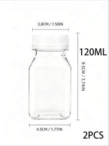 Botol Plastik Kecil dengan Tutup Ulir, Cocok untuk Cairan, Jus, Minuman Kesehatan - Botol Konsentrat Jus Jahe - Botol Mini Transparan yang Dapat Digunakan Kembali/Anti Bocor/Dapat Dibekukan, Wadah Plastik 2oz dengan Tutup - Hitam - View 29